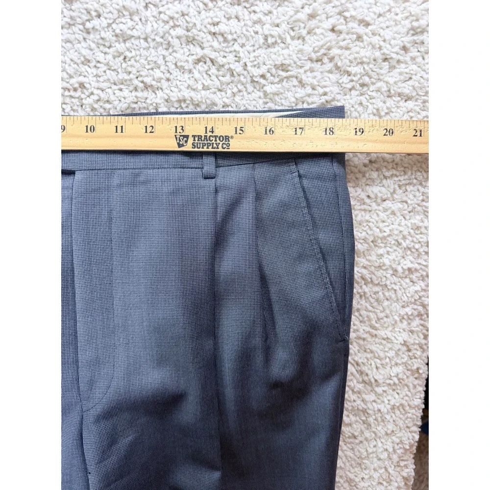 Hickey Freeman Suit Mens 42 L Gray Fair Vintage Pleated Cuffed Micro Pattern